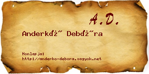 Anderkó Debóra névjegykártya